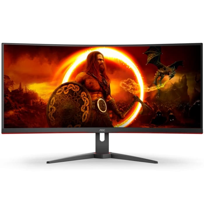 Монітор TFT 34" AOC WQHD VA 144Гц 1мс вигнутий DP HDMI колонки Black-Red (CU34G2XE/BK)