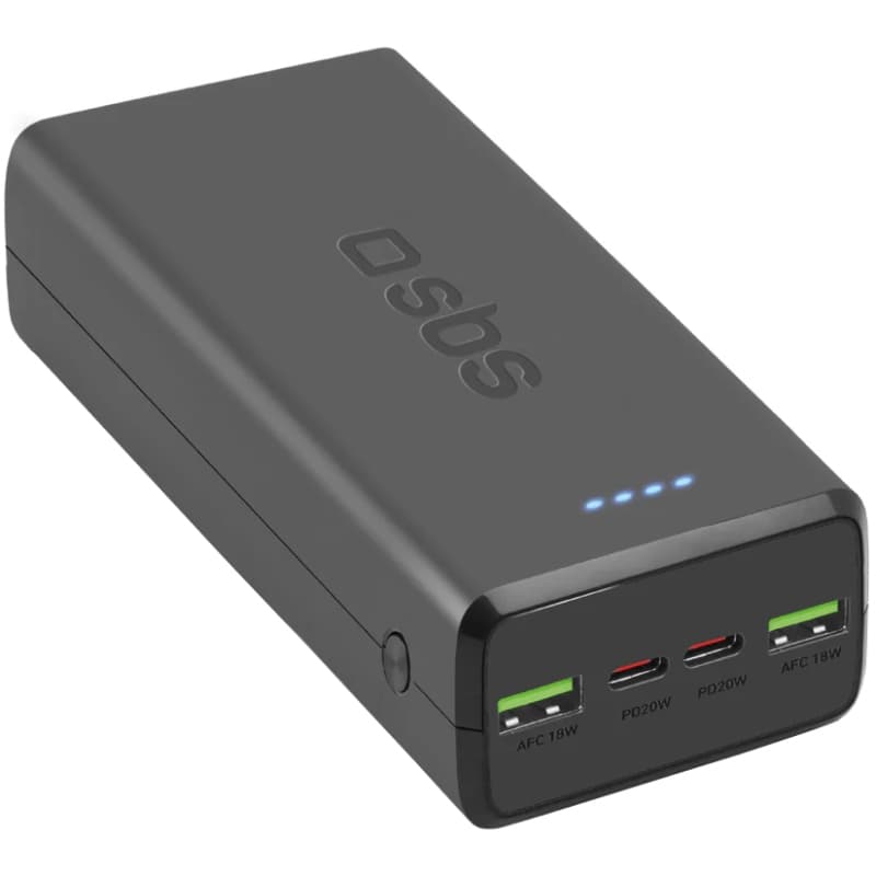 Powerbank павербанк УМБ SBS 30000mAh 20W PD QC 2xUSB 2xType-C Black (TTBB30000PD20K)