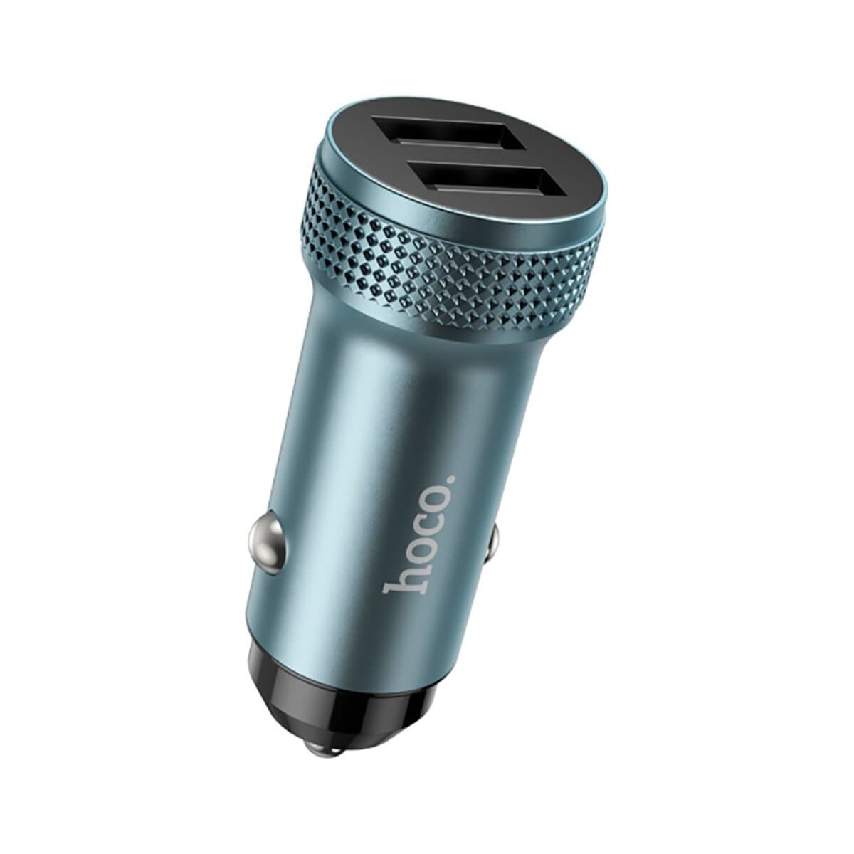 Автомобильное зарядное устройство HOCO Z49 Level dual port car charger 2.4A Metal Grey