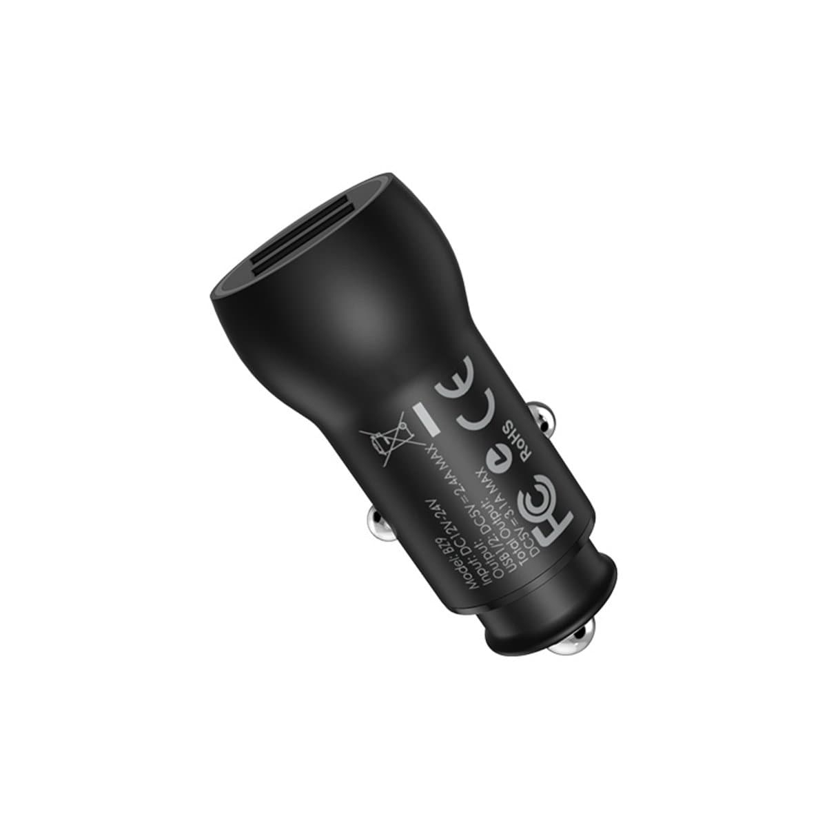 Автомобільний зарядний пристрій BOROFONE BZ9 Wise route dual port car charger 3.1A Black (BZ9B)