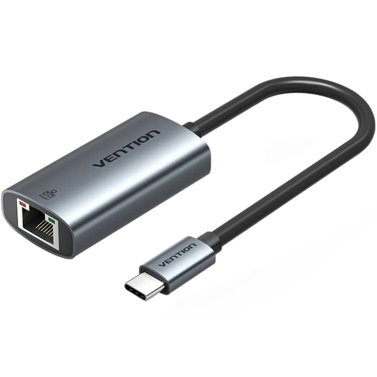 Перехідник Vention USB 3.1 Type-C to Ethernet RJ45 1000Mb Aluminum Alloy Type Grey (CFPHB)