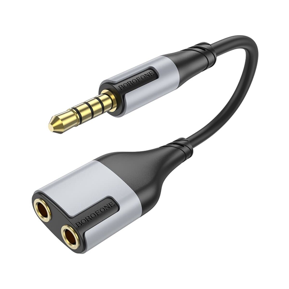 Перехідник BOROFONE BL19 Creator 2-in-1 audio adapter cable 3.5mm to 2x3.5mm Black