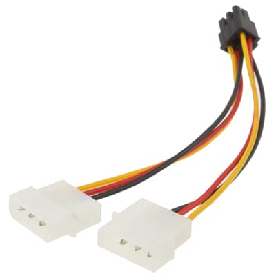 Кабель живлення для відеокарти 6-pin to 2x4-pin F Molex 14см (S0111)