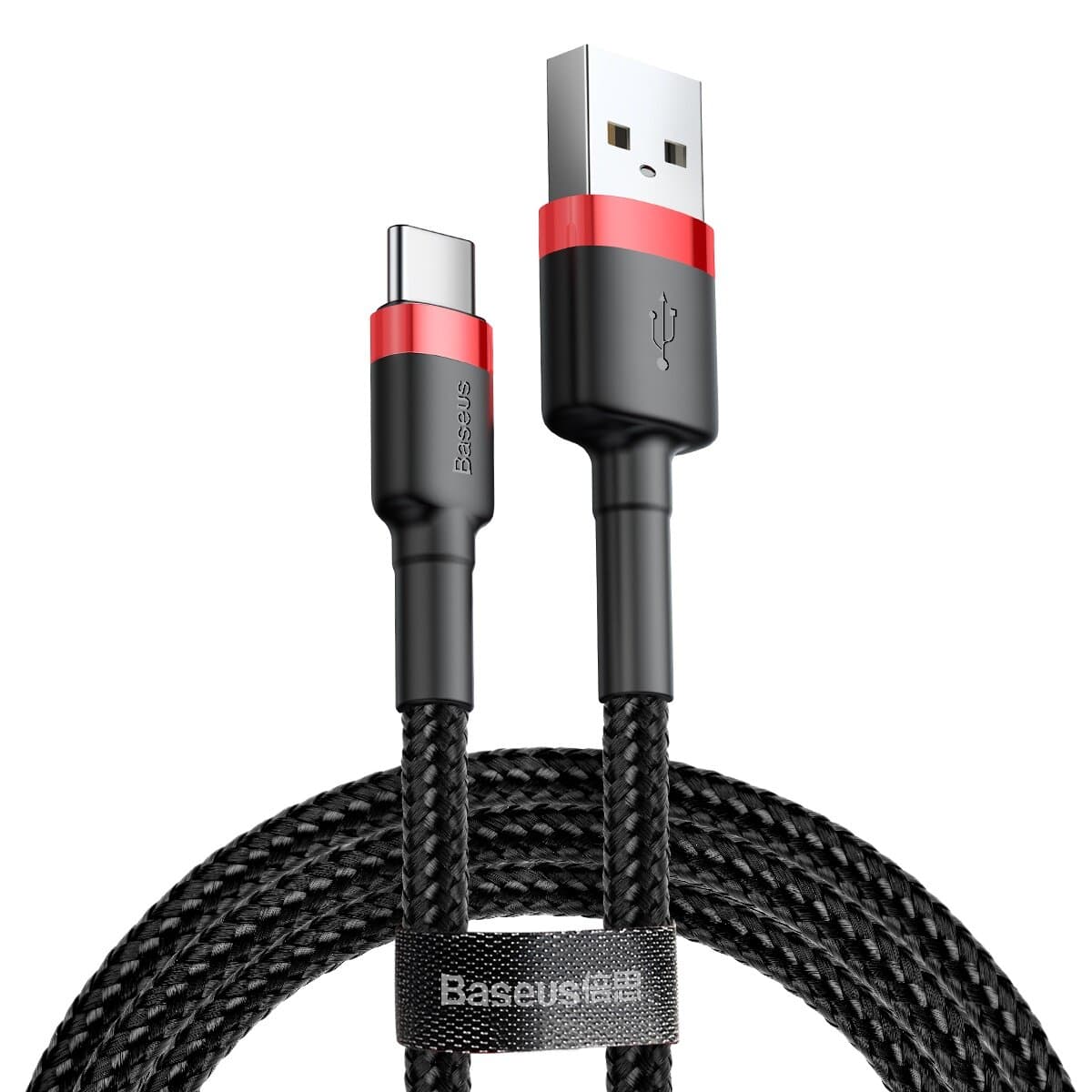 Кабель Baseus Cafule Cable USB to Type-C 3A 0.5m Black-Red (CATKLF-A91)