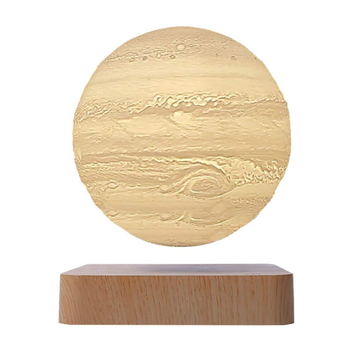 Магнітна левітуюча лампа нічник HCNT Levitating Lamp Jupiter ABS Light Wood Grain (SIM10-GW5-J)