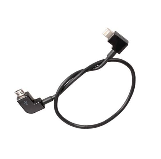 Кабель OTG MicroUSB to Lightning для пульта DJI 28см Black (424509)