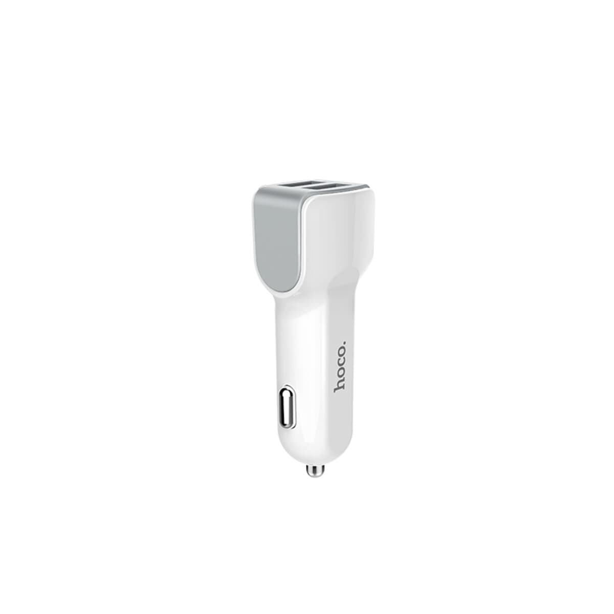 Автомобільний зарядний пристрій HOCO Z23 grand style dual-port car charger set with USB to Micro-USB cable White