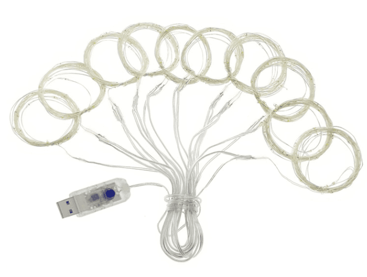 Гірлянда штора від USB 3х3м 300 LED з пультом ДК тепле біле світло (500235)
