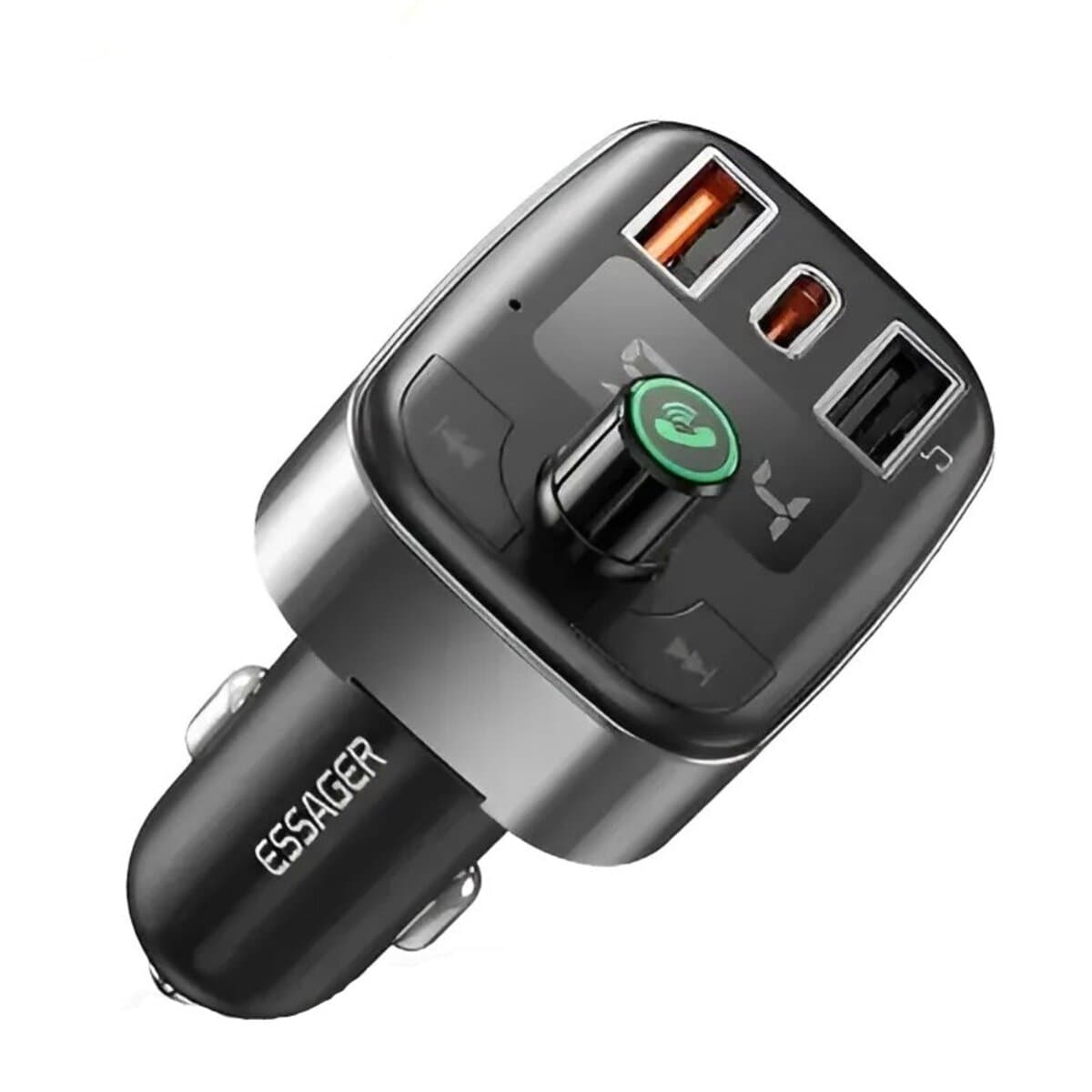 Автомобільний FM-трансмітер ресивер ESSAGER Blue Cat Car FM Bluetooth MP3 Charger 50W Fast Charge Black (ECCFM-LM01)