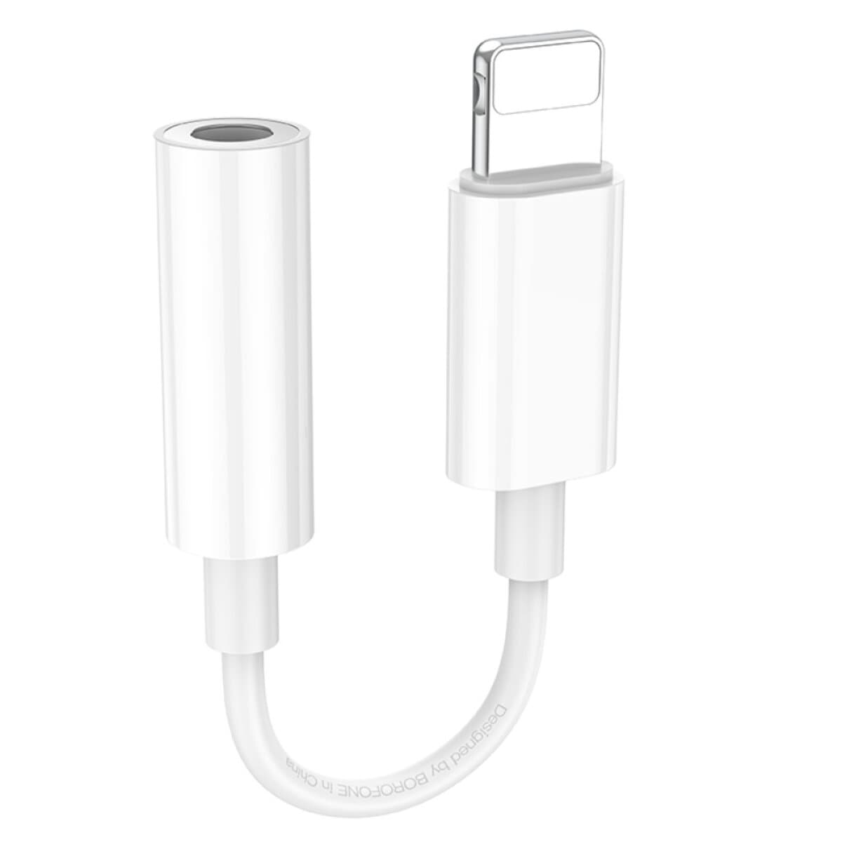 Адаптер перехідник для навушників BOROFONE BV21 Genuine Lightning to AUX 3.5 digital audio converter White