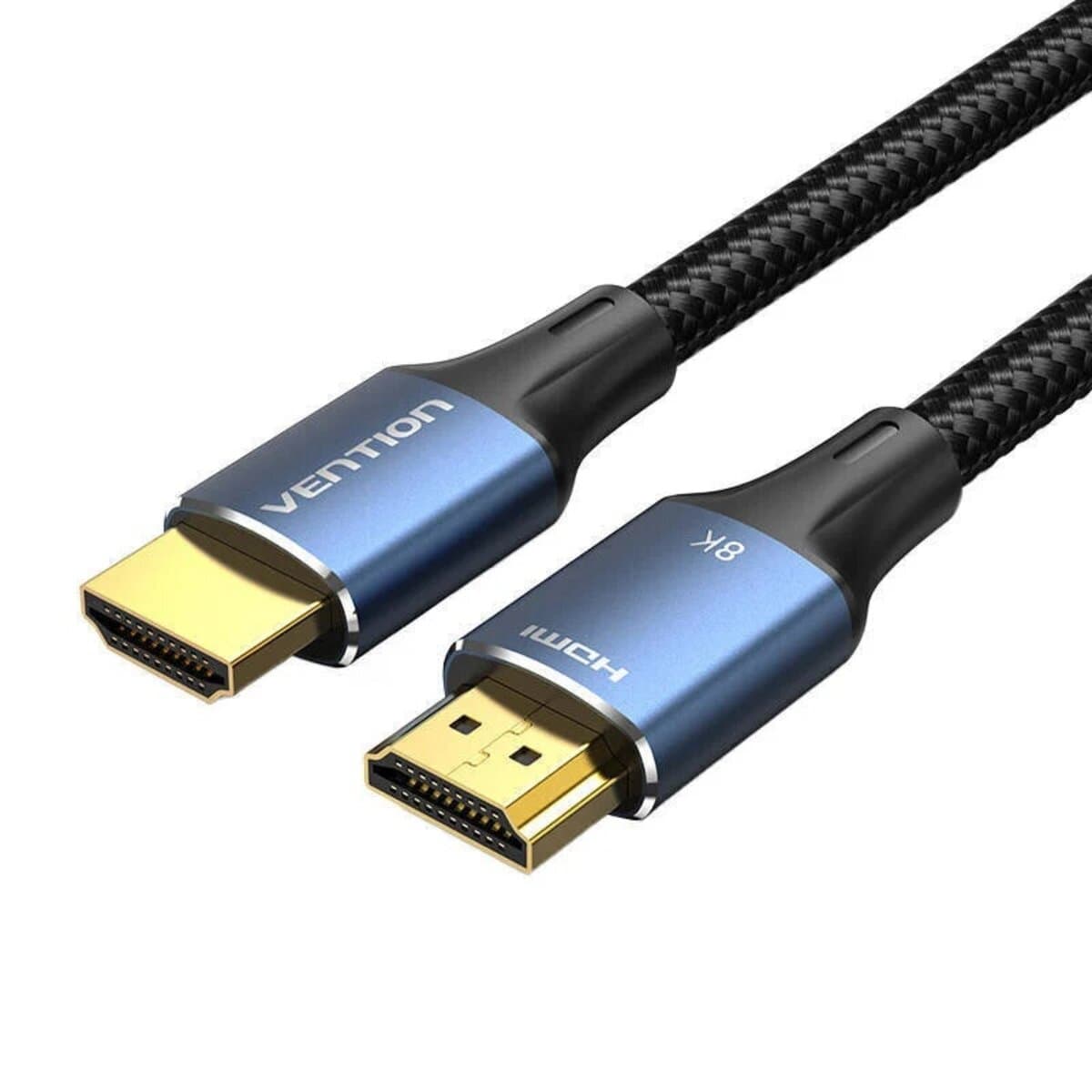 Кабель Vention Cotton Braided HDMI-A Male to Male HD v2.1 Cable 8K 2M Aluminum Alloy Type Black-Blue (ALGLH)