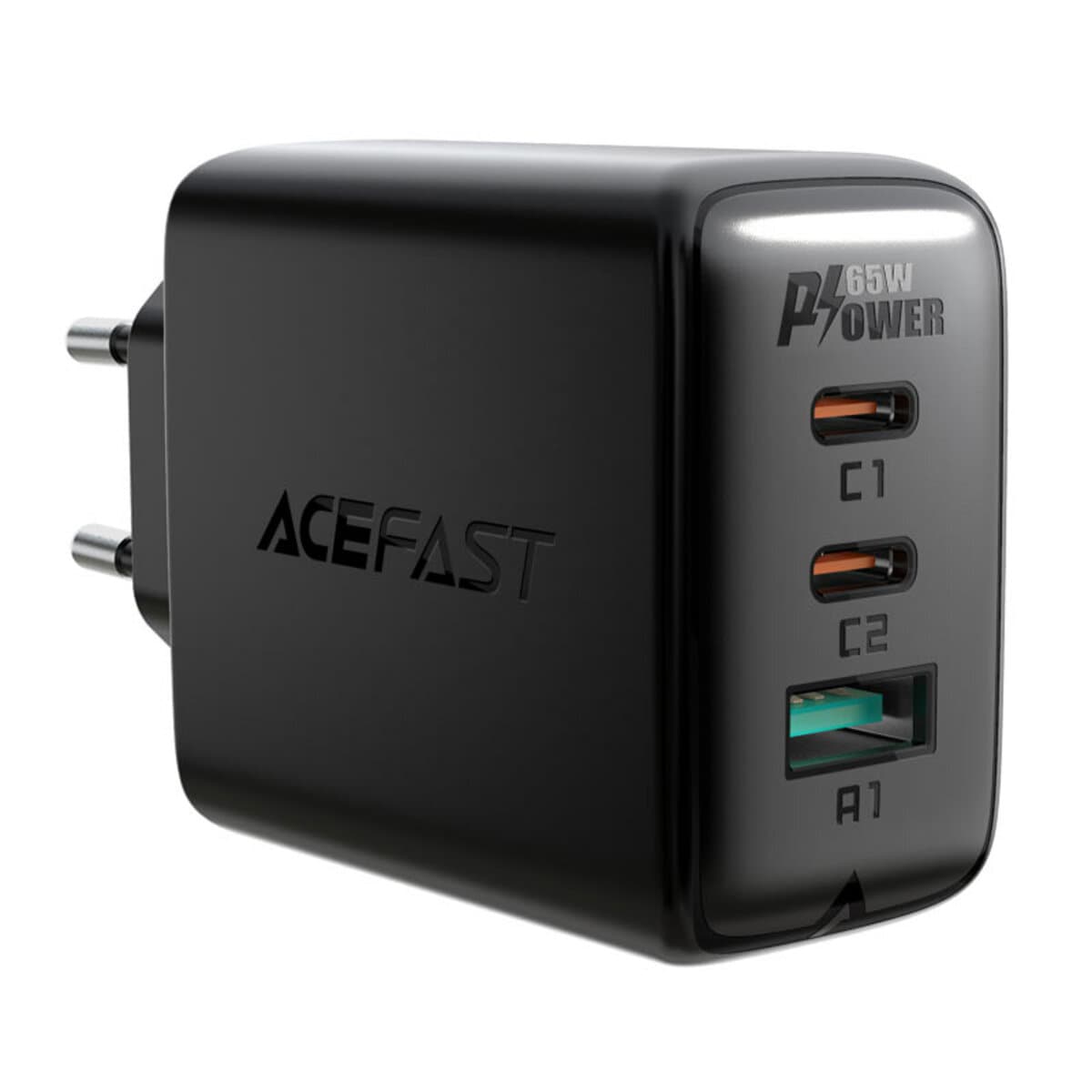 Зарядное устройство ACEFAST A13 PD 65W 2xTyp-C+USB 3-port charger set Black (AFA13B)