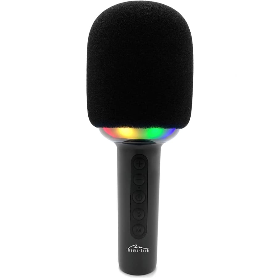 Бездротова портативна колонка мікрофон Media-Tech Karaoke IDOL Wireless Bluetooth Wireless RGB Black (MT399)