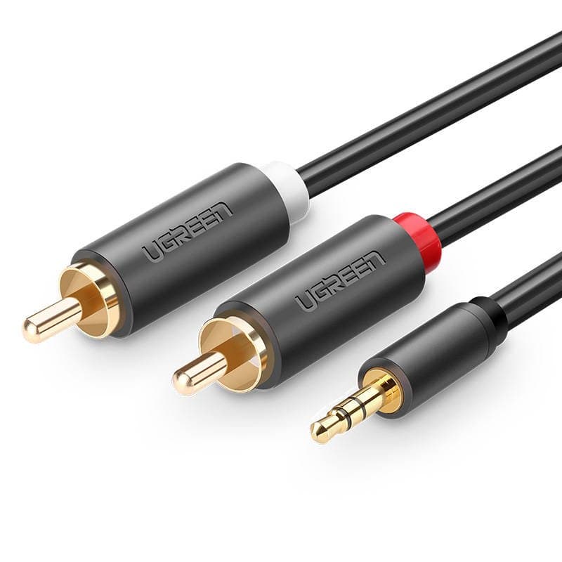 Кабель UGREEN AV102 AUX 3.5мм to TRS-RCAx2 M/M 1м Black (10772)