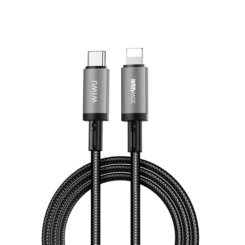 Кабель WIWU Wi-C056 30W Titanlink Series Charging Cable Type-C to Lightning 1m Space-Grey