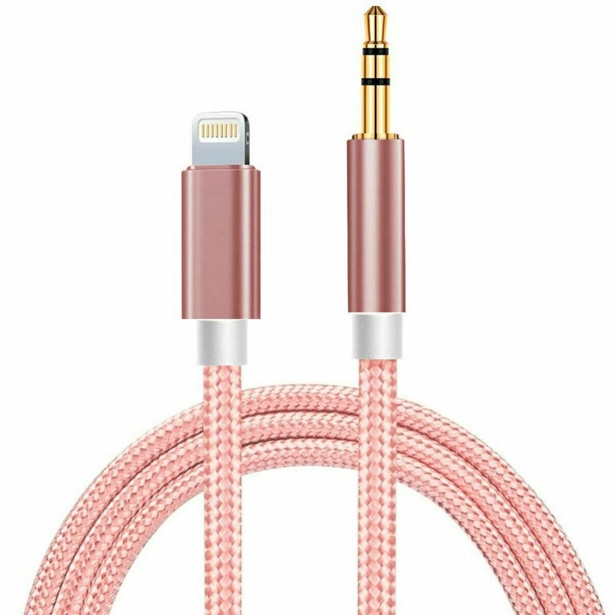 Аудіо кабель S0992 AUX 3.5мм to Lightning TRS 3.5мм Male/Male 1м Pink