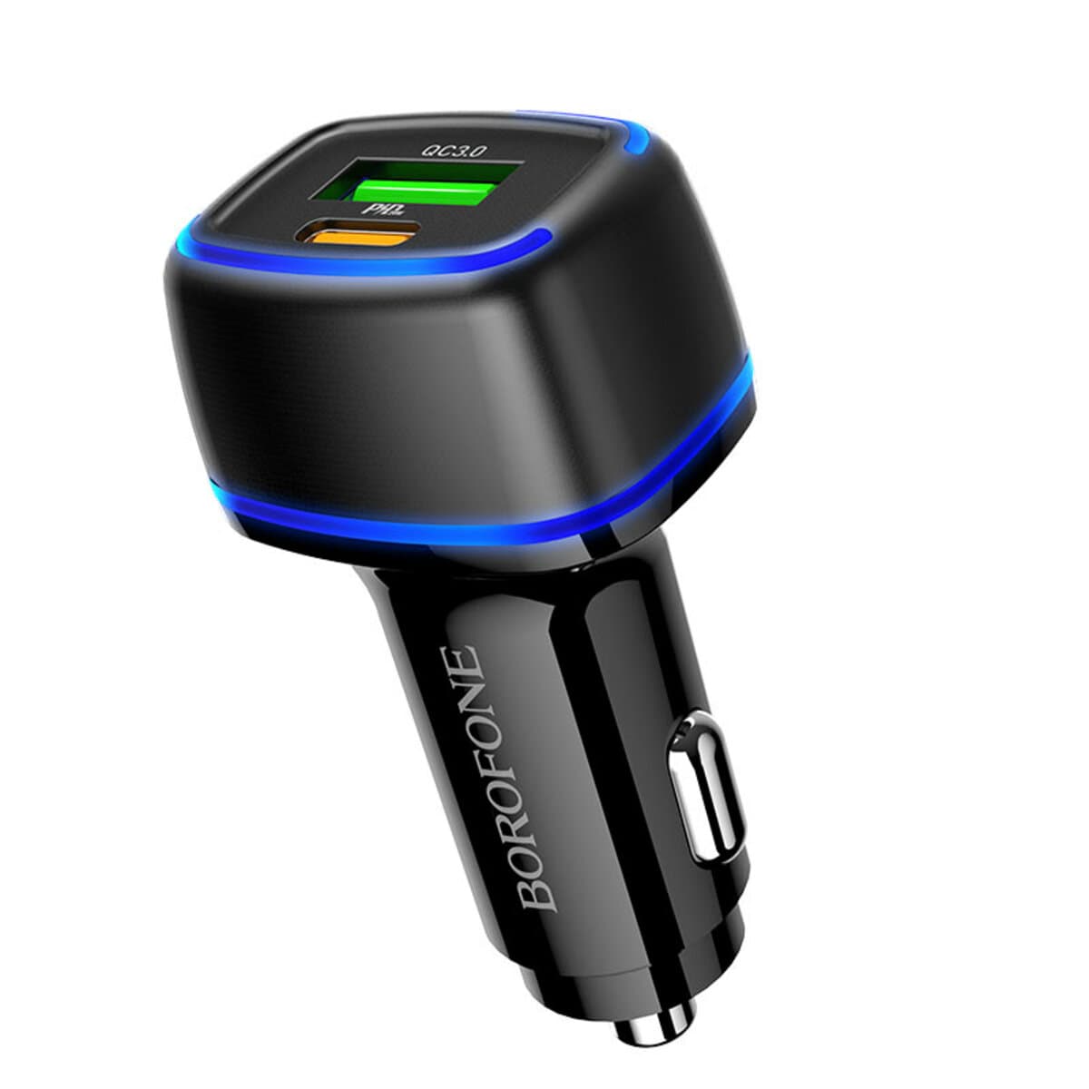 Автомобільний зарядний пристрій BOROFONE BZ14A Mercury PD20W+QC3.0 3A Black (BZ14AB)