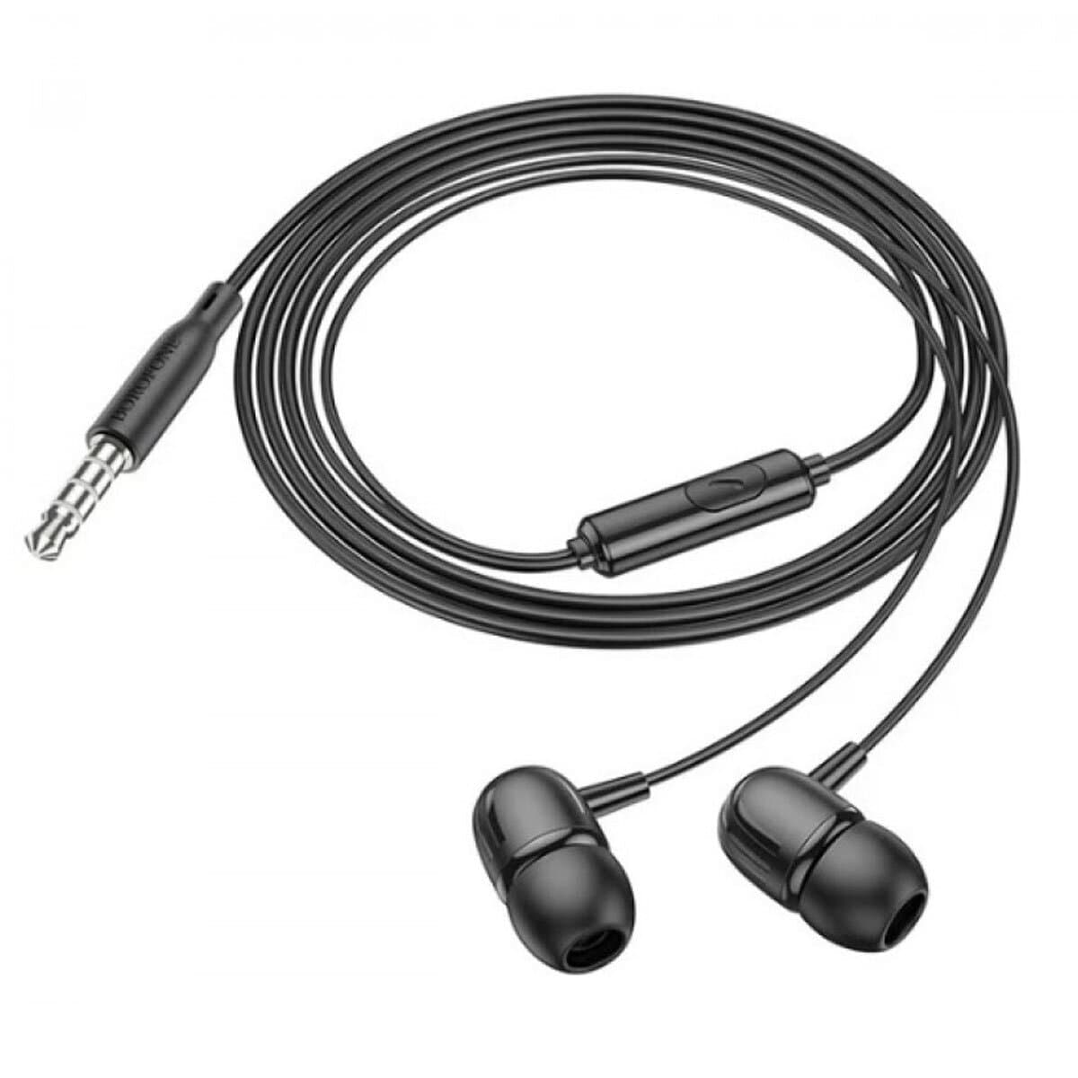 Провідні навушники BOROFONE BM77 Ascending universal headset with microphone 3.5mm 1.2m Black (BM77B)