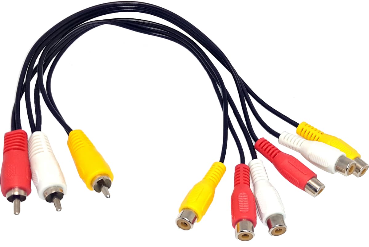 Кабель спліттер S0947 AV 3xRCA to 6xRCA MF 30 см Black