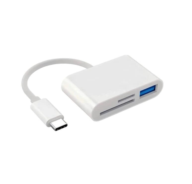 Картридер переходник Type-C to SD/microSD/USB 3в1 White (500410)