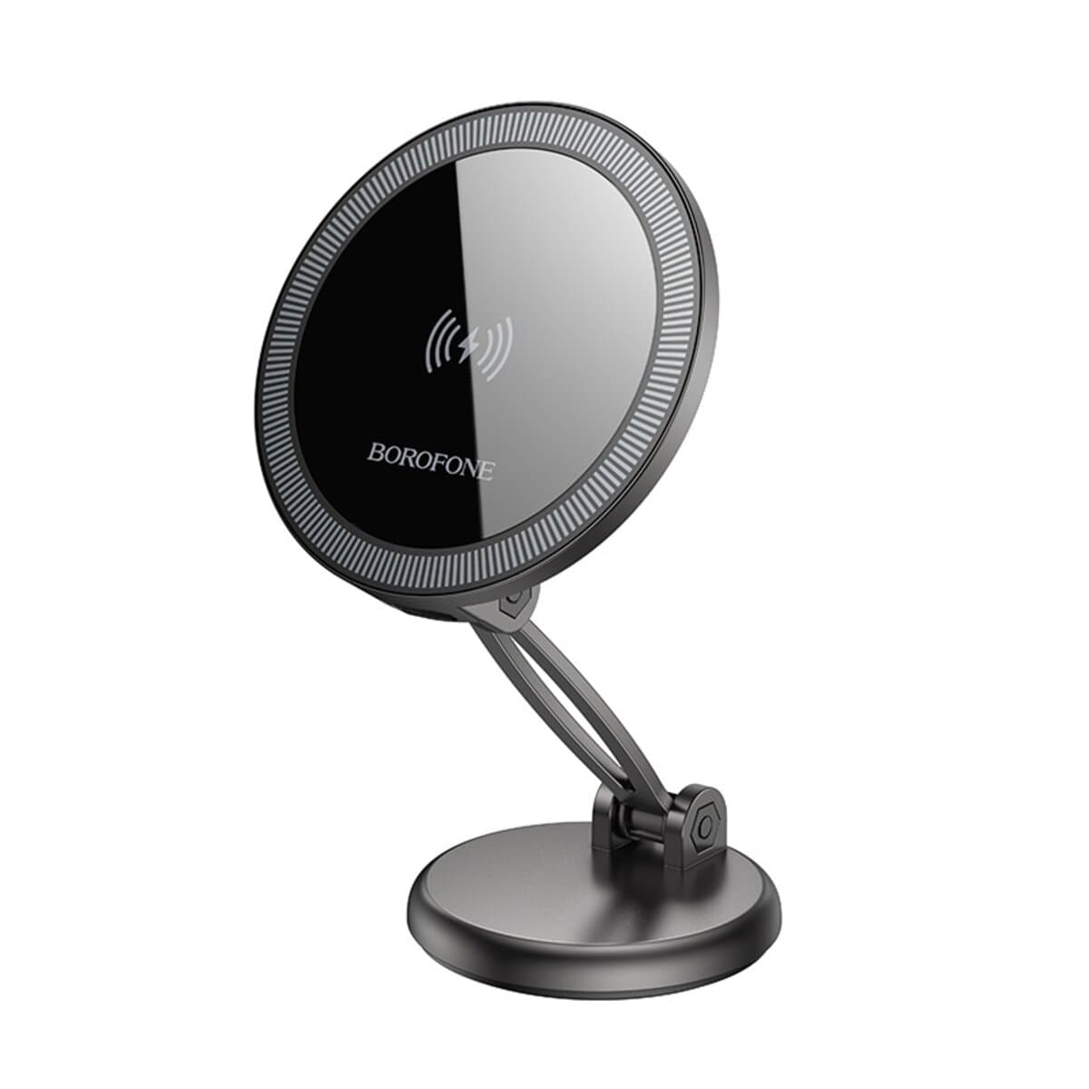 Тримач для телефона автотримач BOROFONE BH218 Star metal magnetic wireless fast charging car holder Metal Grey