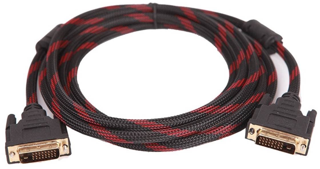 Кабель S0235 DVI-D to DVI-D 24M-24M 3м у нейлоновому обплетенні Black-Red