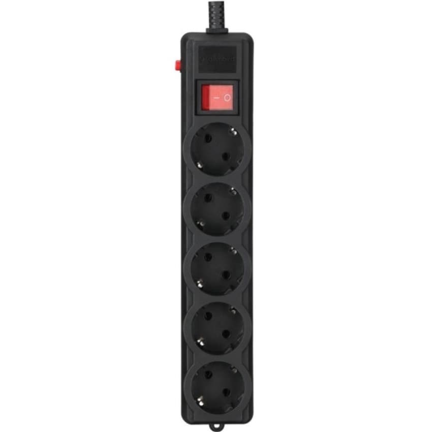 Мережевий фільтр подовжувач Power filtr Gembird 4.5м 5 розеток 220В 50 Гц 16A Black (SPG5-G-15B-PRO)