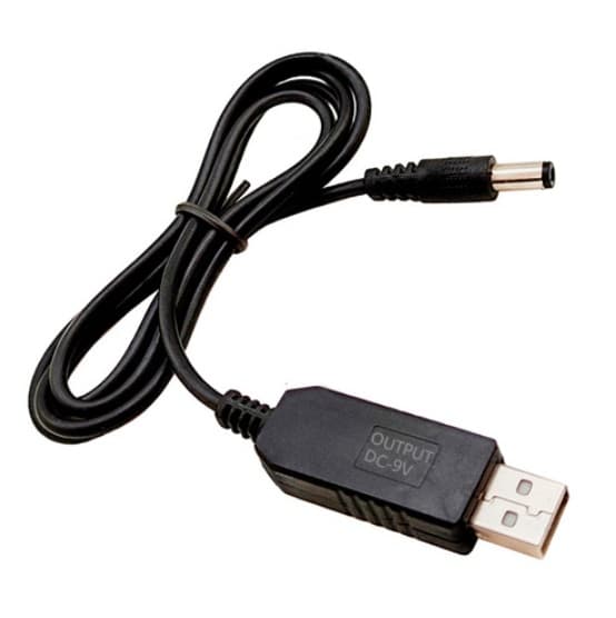 Кабель перехідник для живлення роутера модему USB to DC 5.5x2.1мм 5-9В 1м Black (677134)