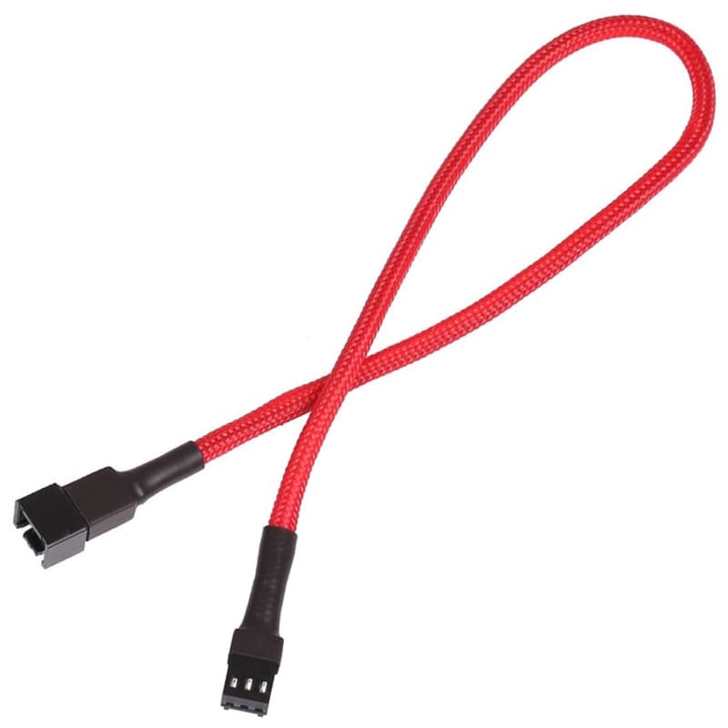 Кабель-подовжувач для кулера S0498 4pin M-F 27см обплетення Red