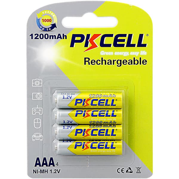 Акумулятор PKCELL AAA1200-4B AAA 1200mAh 1.2V Ni-MH rechargeable battery 4 шт