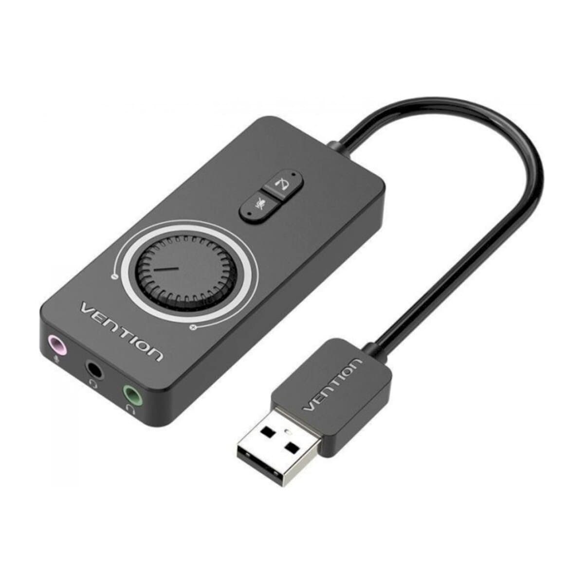 Звукова карта Vention USB2.0 External Stereo Sound Adapter with Volume Control 0.15m ABS Type Black (CDRBB)