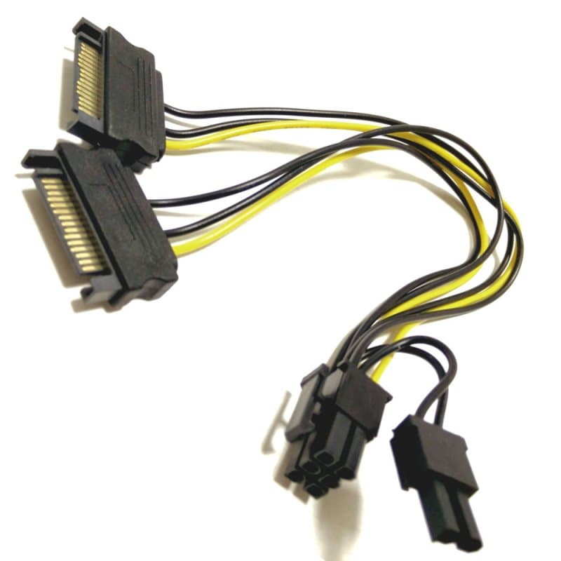 Кабель живлення для відеокарти S0637 6+2pin Male - 2xSATA Male