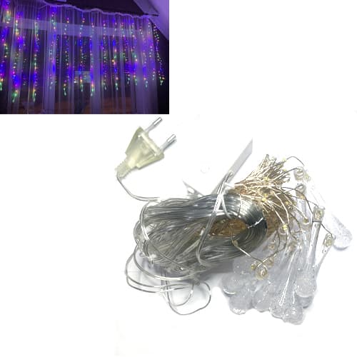 Світлодіодна новорічна гірлянда Крапля Роси кольорова 300 LED 3 x 1м (510278)