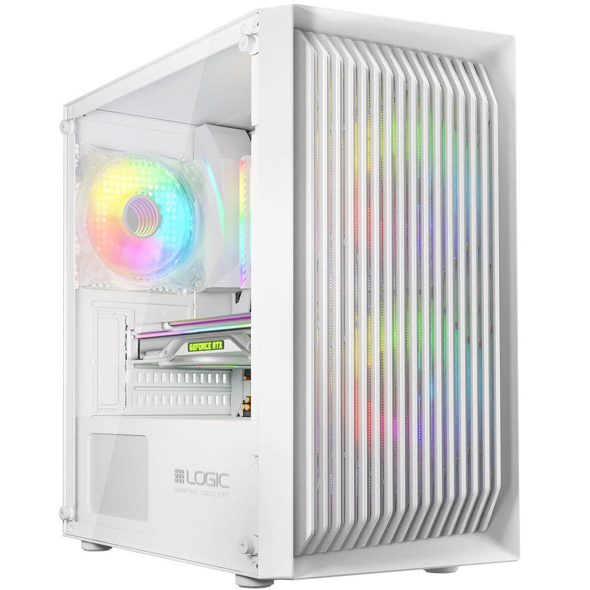 Корпус для комп'ютера LogicConcept ATOS MESH+GLASS ARGB fans 3x120mm без БЖ mATX White (AM-ATOS-20-0000000-0002)