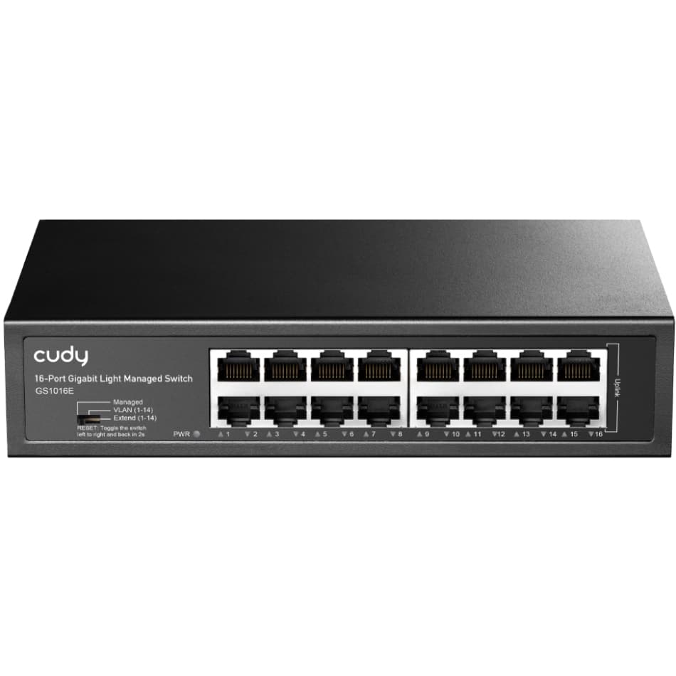Комутатор Cudy GS1016E, 16-Port Gigabit Easy-Managed Switch метал Black (GS1016E)