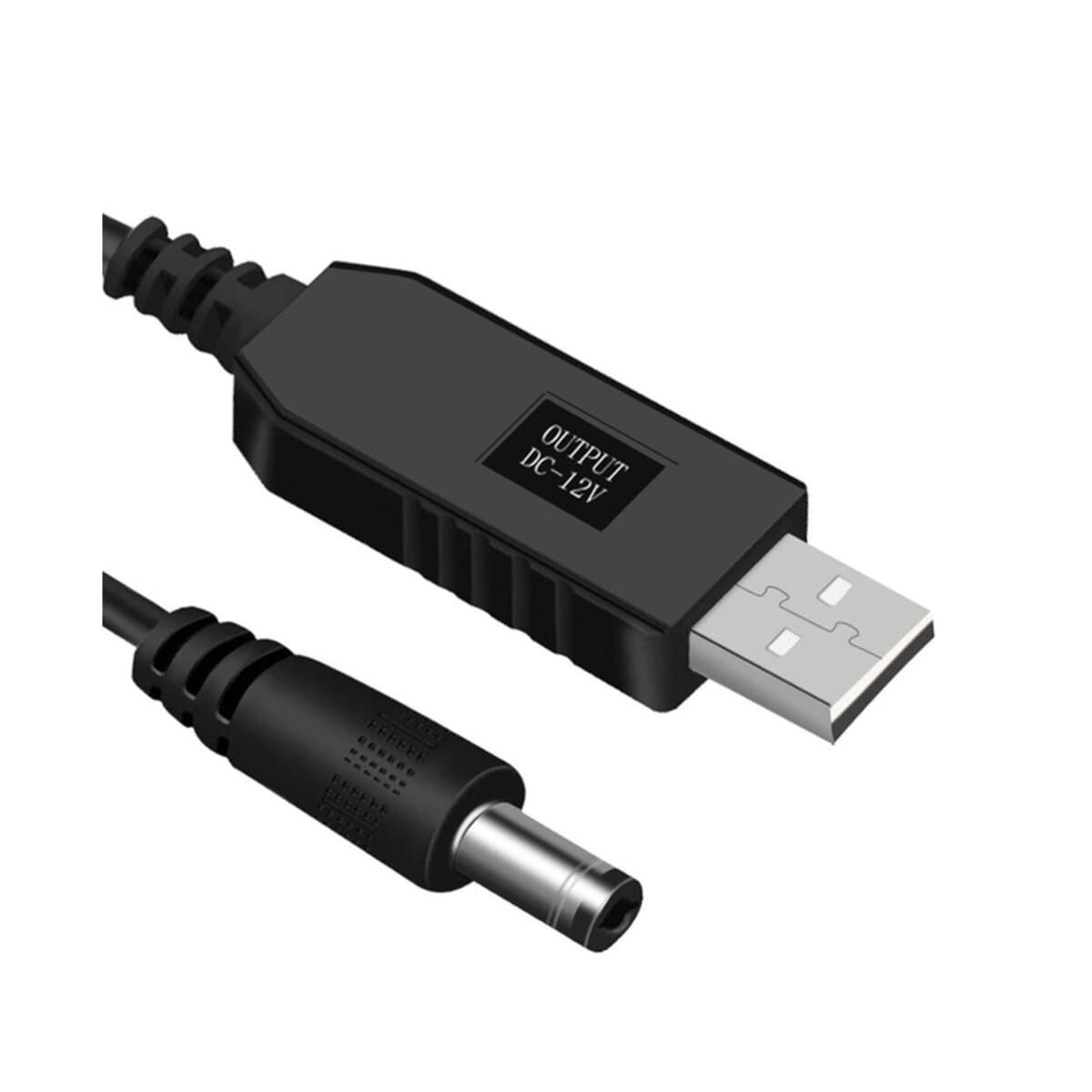 Кабель для живлення роутера USB to DC 5V-12V 1m Black (USBDC512)
