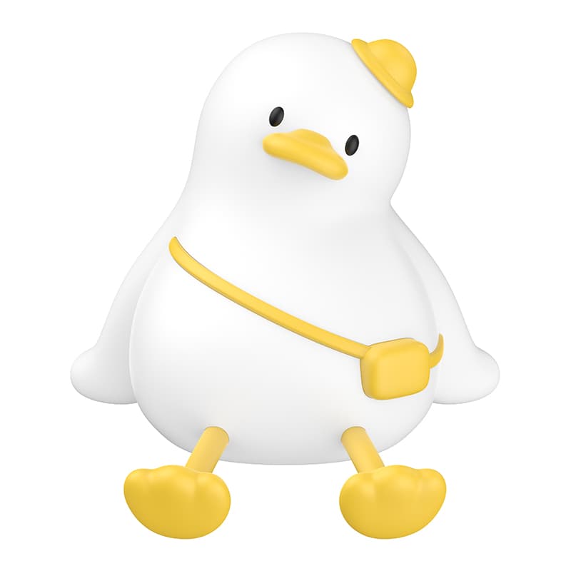 Нічник світильник HOCO HX16 2W 1200mAh Silicone lamp Duck White