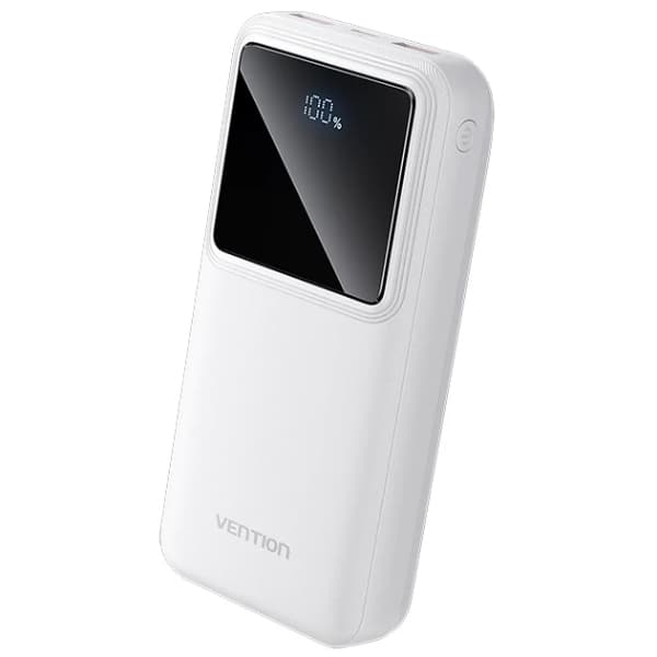 Powerbank павербанк УМБ Vention 20000mAh 22.5W 3A PD QC 3.0 Micro-USB USB-C 2xUSB-A LED Display White (FHLW0)