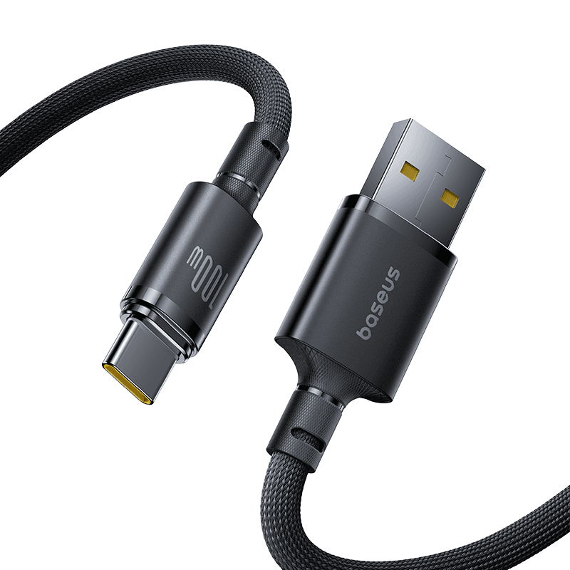 Кабель Baseus New Braided Fast Charging Cable USB для Type-C 100W/7.5W 1m в обплетенні Black (E0426W01)