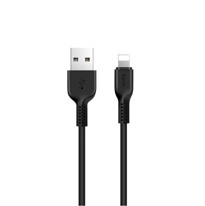 Кабель HOCO X13 USB to Lightning 2.4A 1m PVC connectors Black