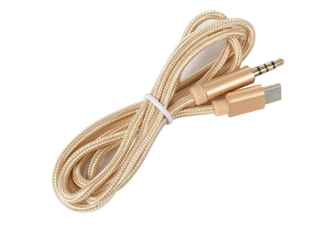 Кабель S0995 AUX Type-C to AUX 3.5мм 1м Gold