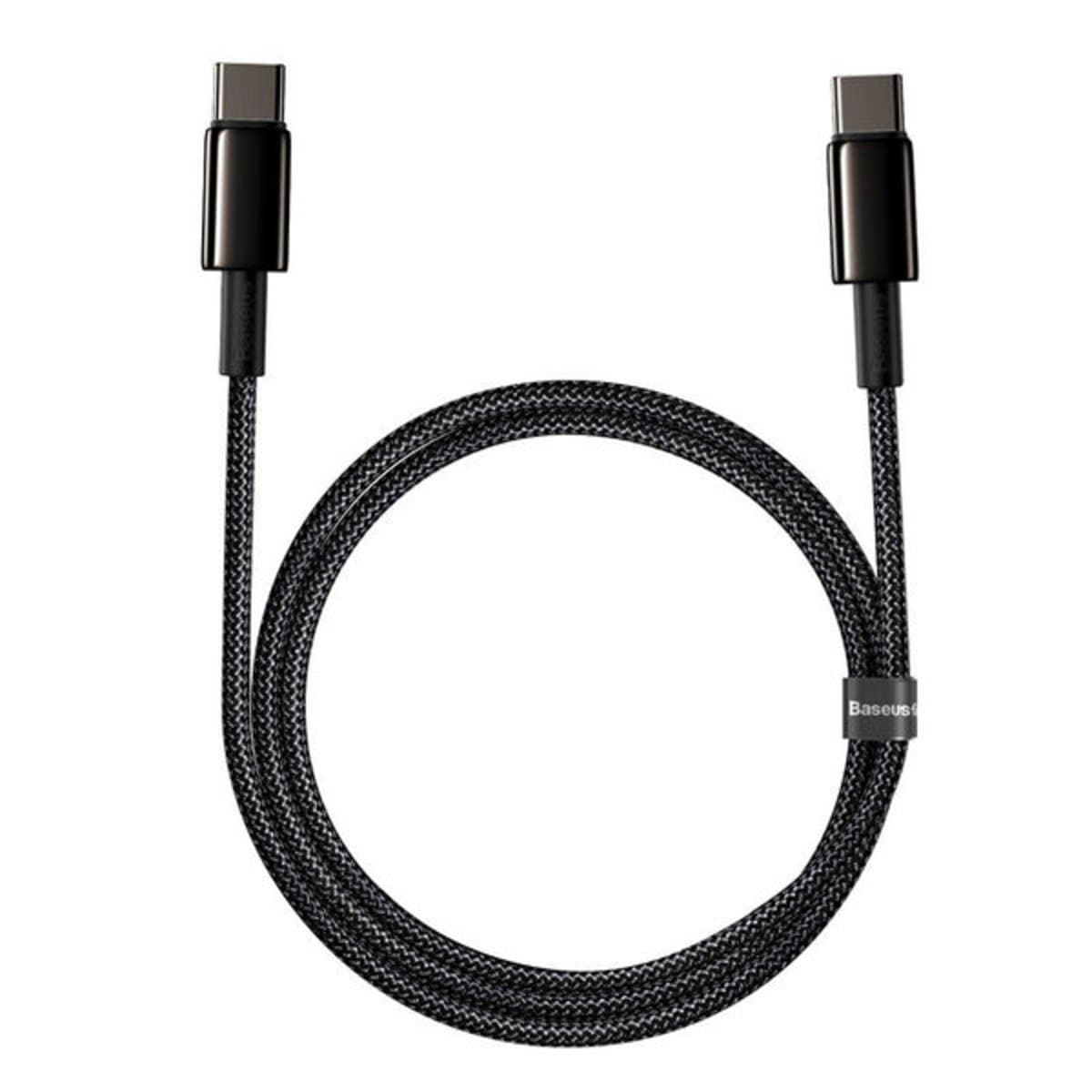 Кабель Baseus Tungsten Gold Fast Charging Data Cable Type-C to Type-C 100W 1m Black (CATWJ-01)