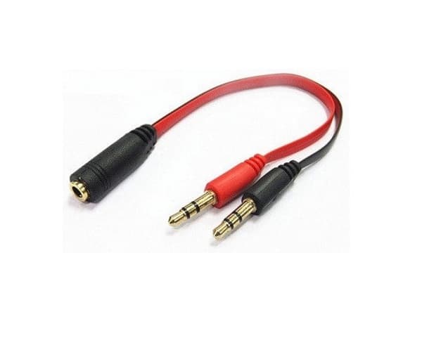 Перехідник аудіо Jack 3.5мм F 4pin - 2 Jack 3.5мм Audio MIC Red (B00643)