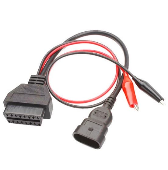 Кабель перехідник з OBD2 16pin мама на Fiat Alfa Romeo Lancia Chery 3pin тато 44см Black (284263)