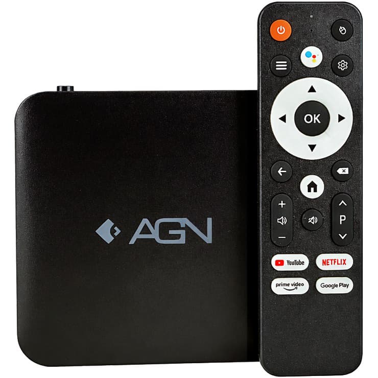 Медіаплеєр смарт-приставка для телевізора AGN Media Box Base 2/16Gb Amlogic S905L3 Android 14 WiFi 2.4G+5G LAN: 100M Black (AGNBASE216)