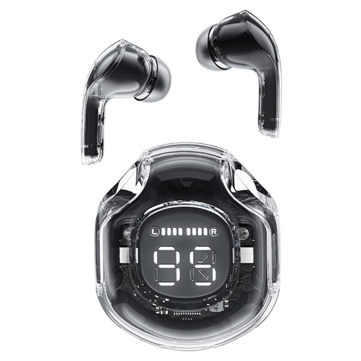 Беспроводные наушники ACEFAST T8 Crystal color 2 BT5.3 earbuds 500mAh IPX4 Bright Black (AFT8BB)