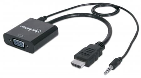 Переходник Intracom Manhattan 151450 HDMI M-VGA F с аудио интерфейсом RTL Black