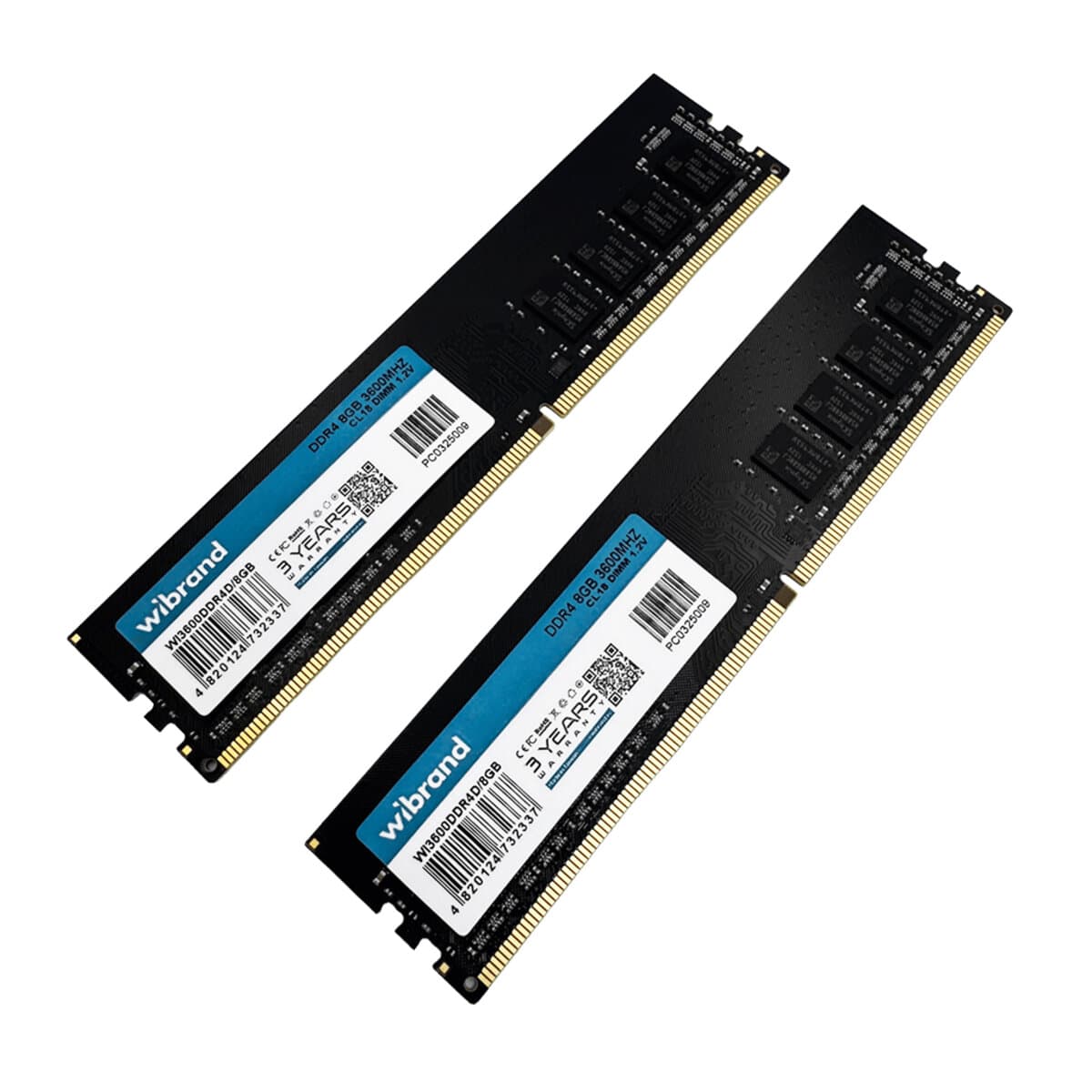 Оперативна пам'ять Wibrand 16GB(2x8) DDR4 3600MHz CL18 DIMM (WI3600DDR4D/2x8GB)