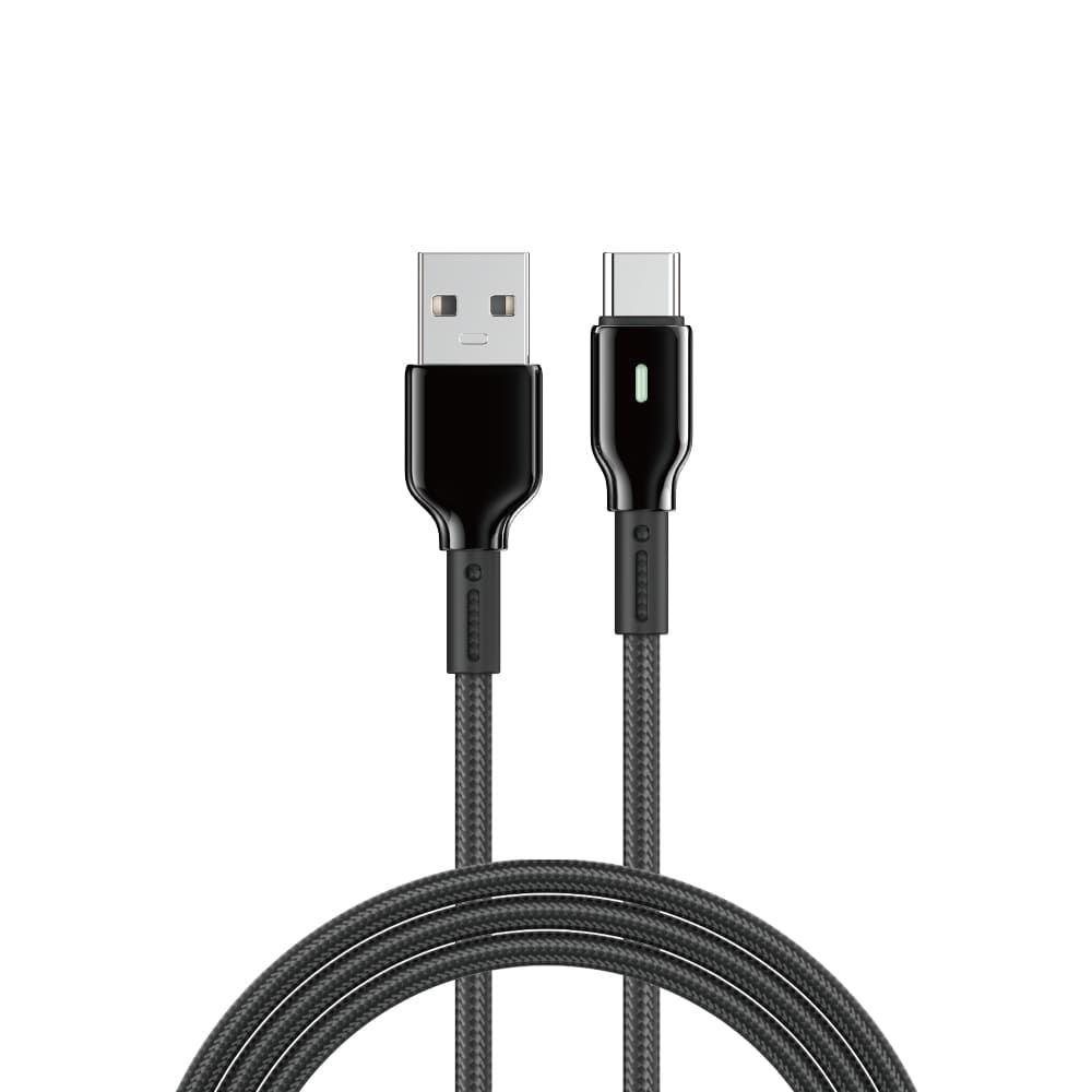 Кабель WIWU Wi-C073 27W Duralink Series Nylon Braided Cable USB to Type-C 1m 3A Black