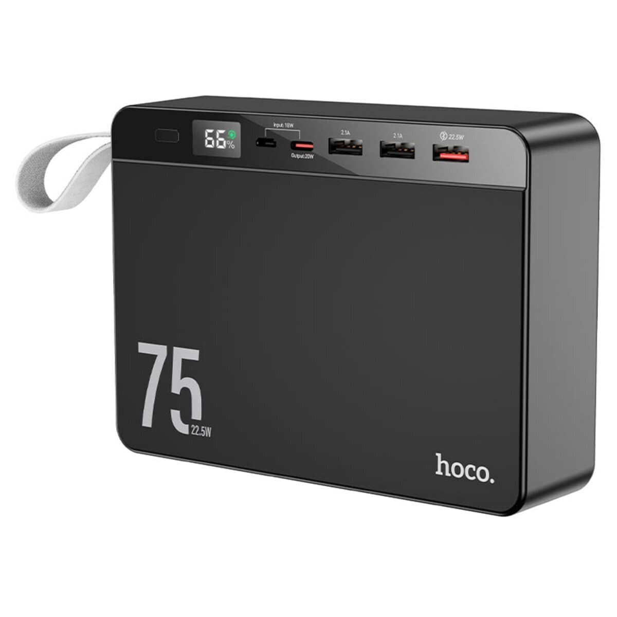 Powerbank павербанк УМБ HOCO J94 Overlord 22.5W fully compatible 75000mAh 3xUSB 1xType-C Black